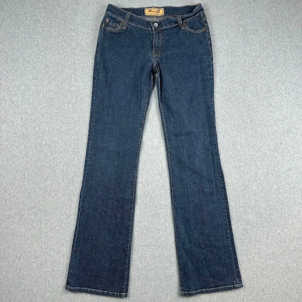 Seven7 Womens Boot Stretch Dark Wash‎ Denim Jeans Size 28 Western Rodeo Cowboy